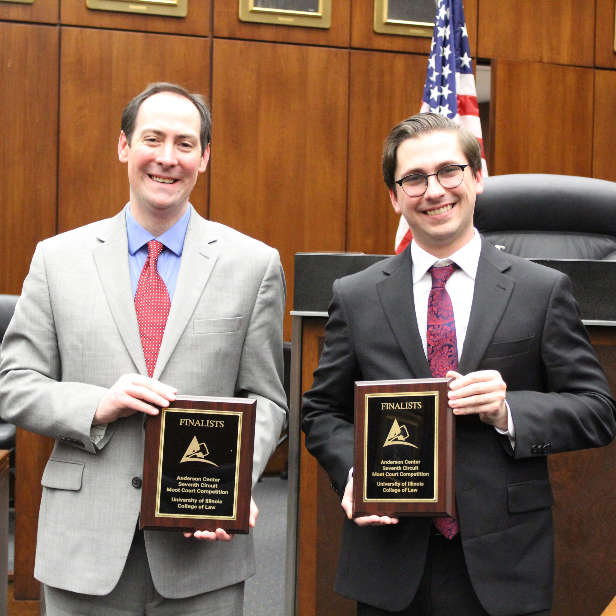 Kevin Cassato and Robert DeLaney at the inaugural Anderson Center Seventh Circuit Moot Court Competition