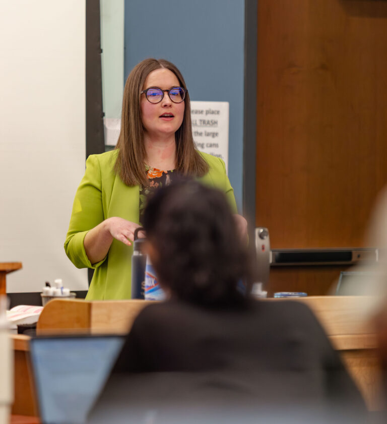 Prof Sara Gerke teaches a class