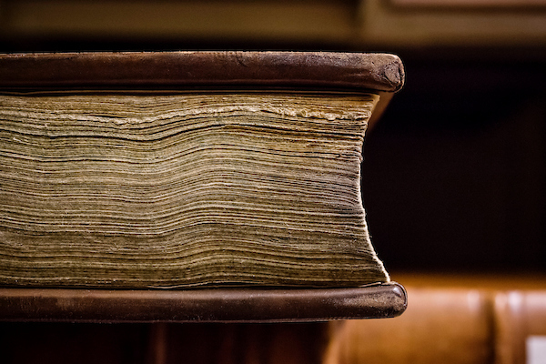 Detail of rare book at Rare Book & Manuscript Library.