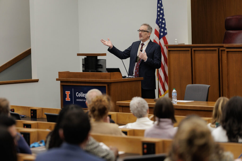 Professor Eric Johnson speaks at his investiture