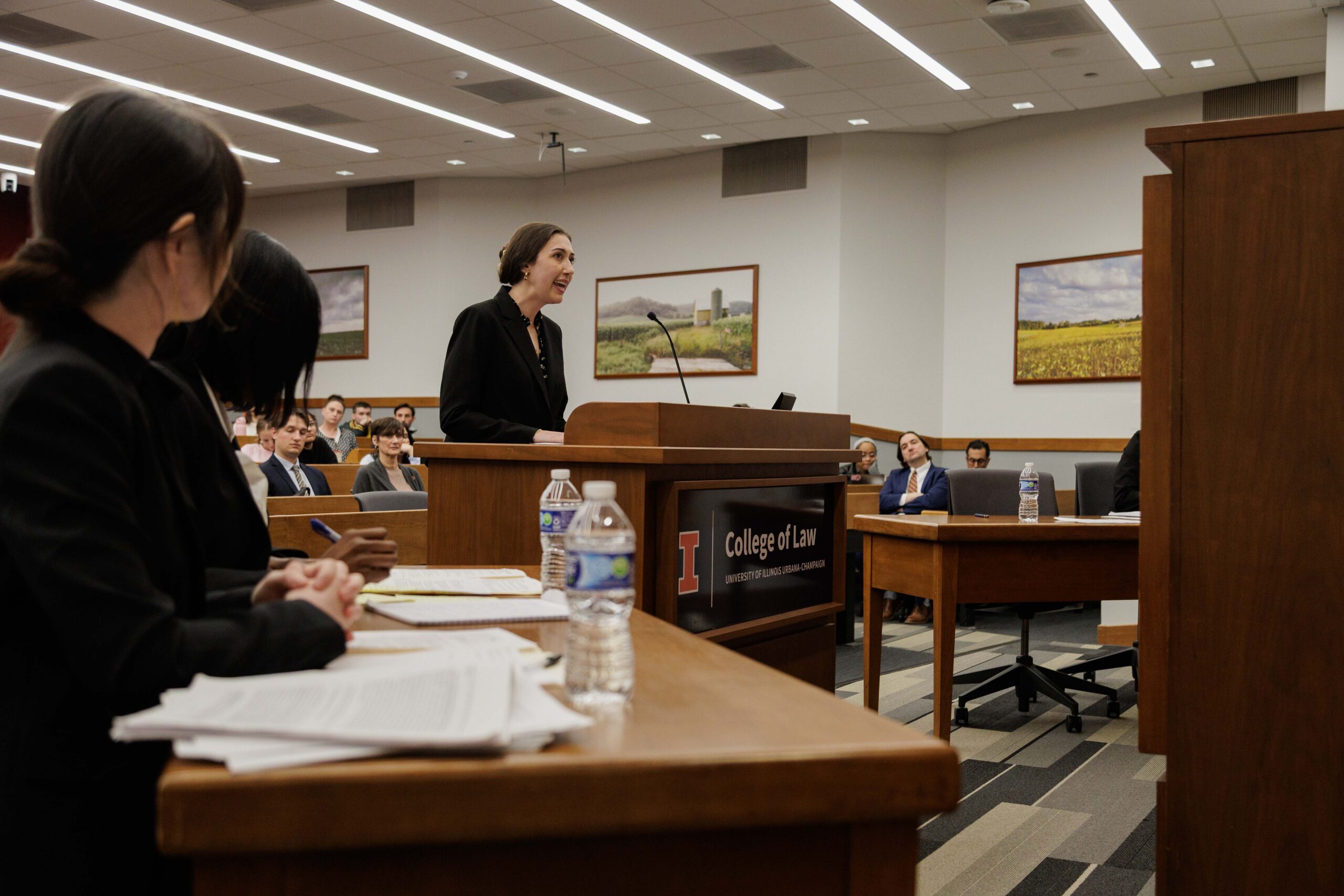 Caroline Azem presents oral arguments during the Frederick Green Honorary Round.